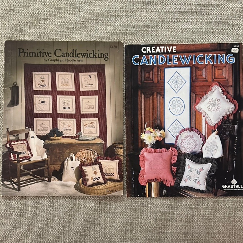 Primitive and Creative Candlewicking Books vintage